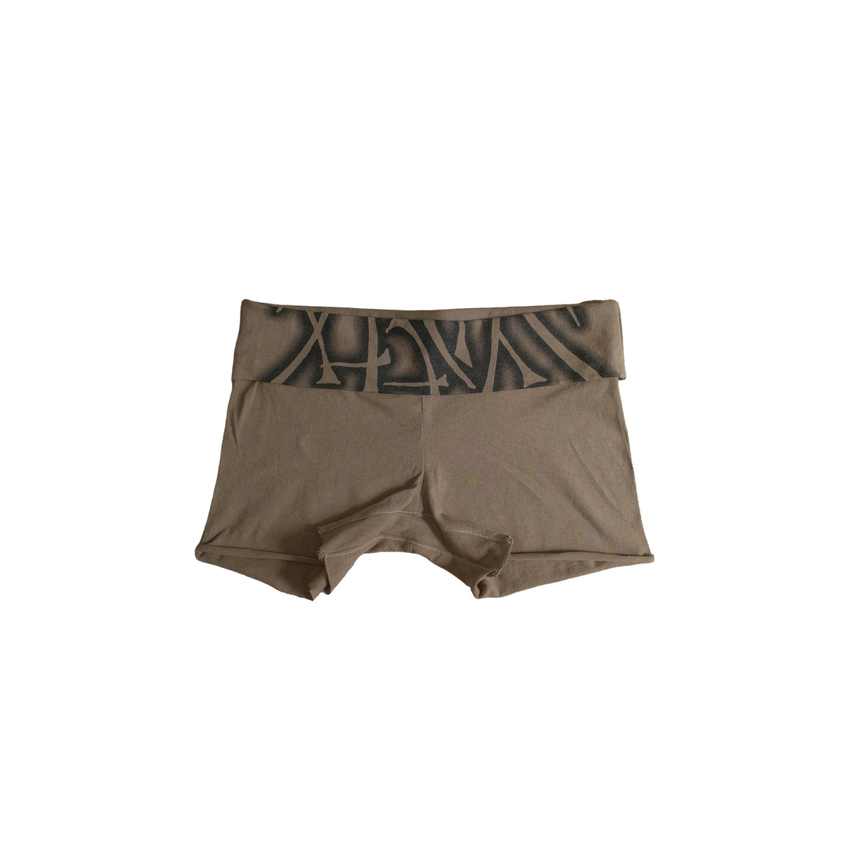 Brown Graphic Micro Shorts
