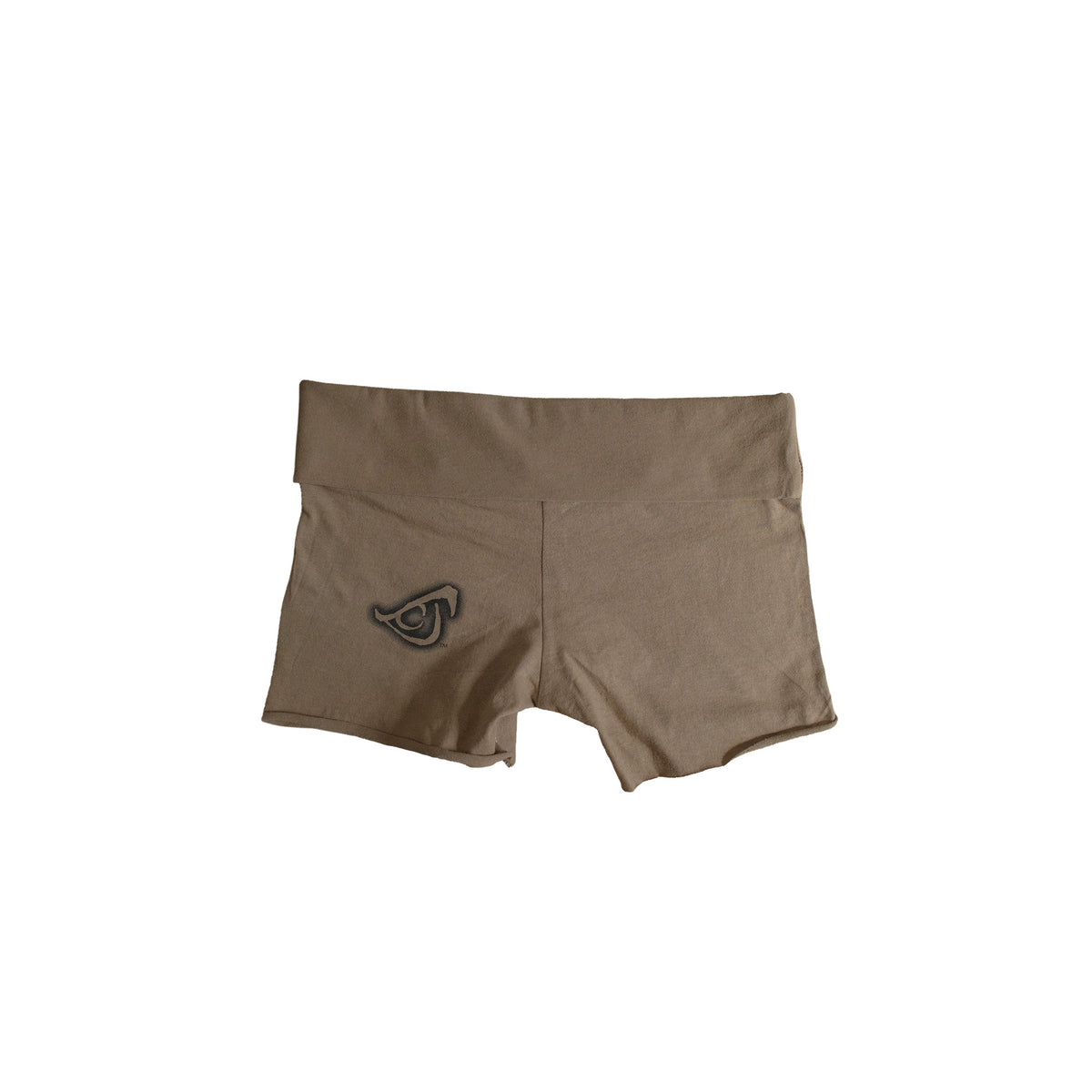 Brown Graphic Micro Shorts
